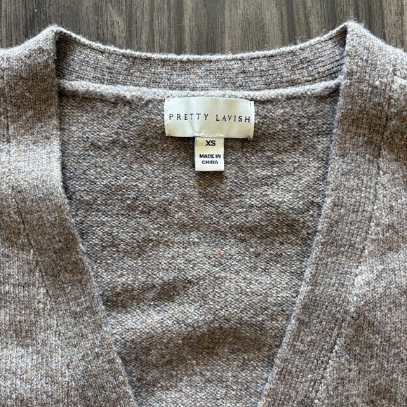 Pretty Lavish New Womens Brown Felicity Knot Shank Cardigan XS - Picture 9 of 11